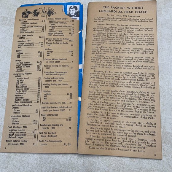 1968 season NCAA Colleges and NFL Pro Football Schedules and Previews - Picture 5 of 8